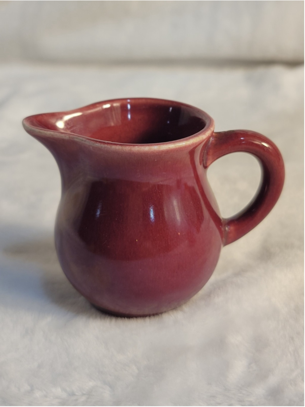 Homer Laughlin Harlequin Individual Toy Creamer Maroon Vintage EUC